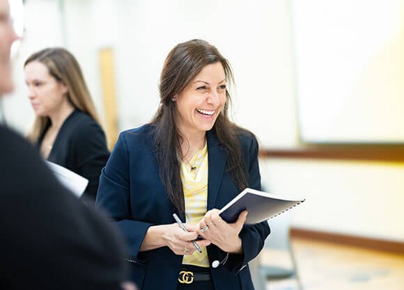 Faculty members in a classroom